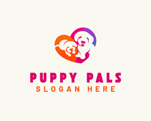 Heart Dog Puppy logo design