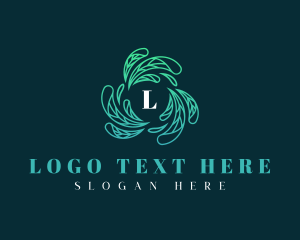 Therapy - Elegant Wellness Leaves logo design