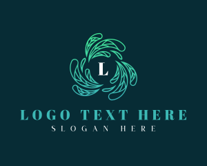 Elegant Wellness Leaves Logo