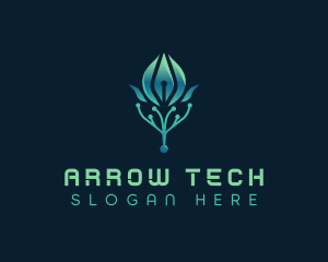 Circuit Tech Flower logo design