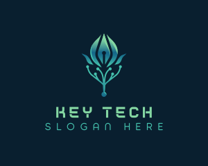 Circuit Tech Flower logo design