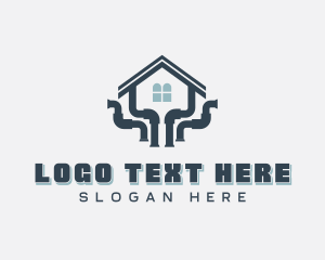 House - Home Plumbing Pipefitter logo design