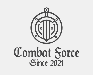 Game Clan - Iron Shield & Sword logo design