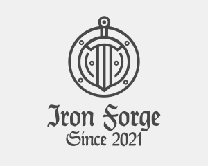 Iron Shield & Sword logo design