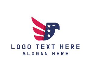 League - Military Eagle Flag logo design
