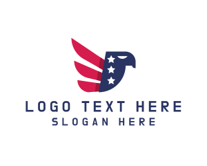 Freedom - Military Eagle Flag logo design