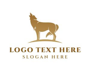 Husky - Golden Wolf Animal logo design