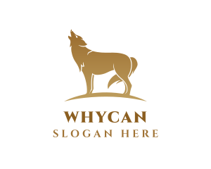 Golden Wolf Animal Logo