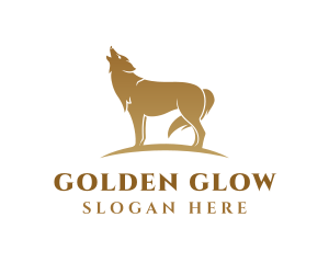 Golden - Golden Wolf Animal logo design