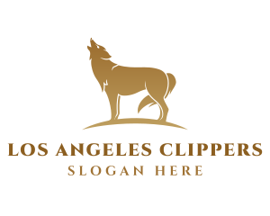 Golden Wolf Animal logo design