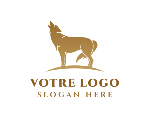Wolf - Golden Wolf Animal logo design
