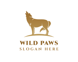 Animal - Golden Wolf Animal logo design