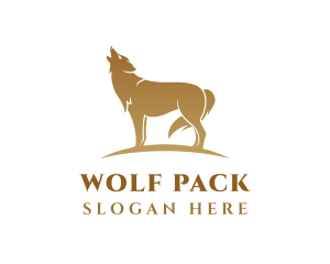 Wolf - Golden Wolf Animal logo design