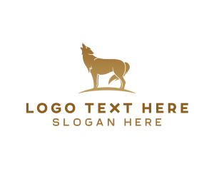 Golden Wolf Animal logo design