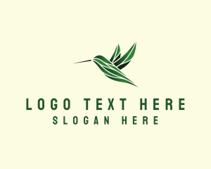 High End - Elegant Flying Hummingbird logo design