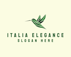 Elegant Flying Hummingbird logo design