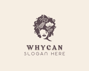 Hair Stylist - Floral Woman Hairdresser logo design
