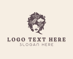Woman - Floral Woman Hairdresser logo design