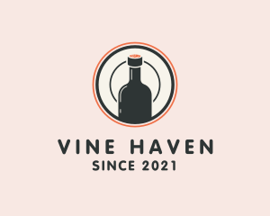 Wine Bottle Drink logo design