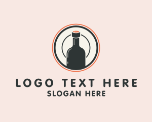 Wine Bottle Drink Logo