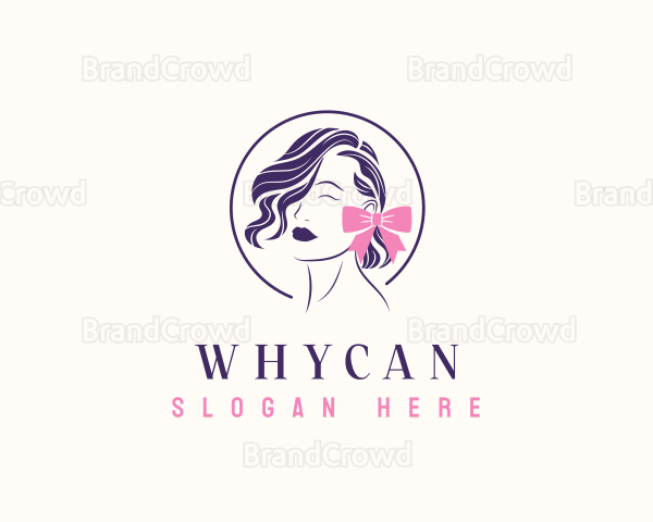 Hair Ribbon Woman Logo
