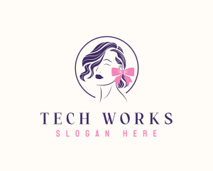 Hair Ribbon Woman Logo