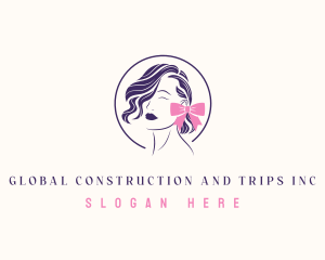 Cosmetics - Hair Ribbon Woman logo design