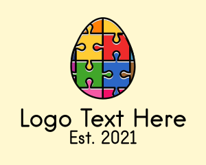 Early Education - Jigsaw Puzzle Egg logo design