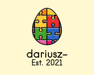 Early Learning - Jigsaw Puzzle Egg logo design