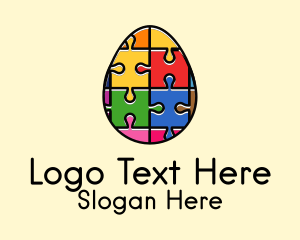 Jigsaw Puzzle Egg Logo