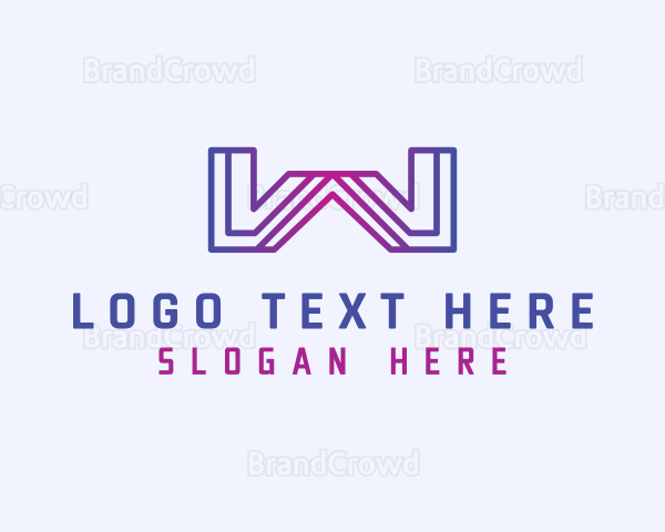 Gradient Tech Letter W Logo