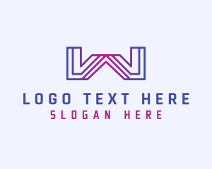 It - Gradient Tech Letter W logo design