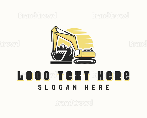 Excavator Heavy Equipment Logo