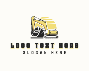 Mining - Excavator Heavy Equipment logo design