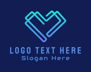 Telecom - Gradient Digital Heart logo design