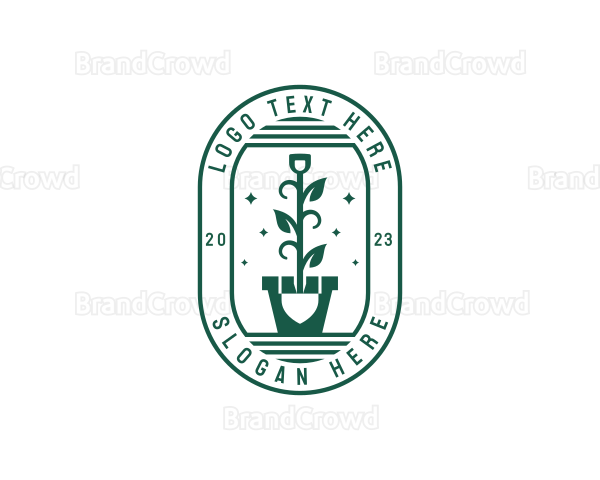 Gardening Shovel Potted Plant Logo