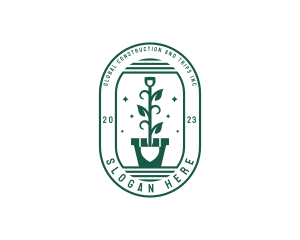 Landscaper - Gardening Shovel Potted Plant logo design