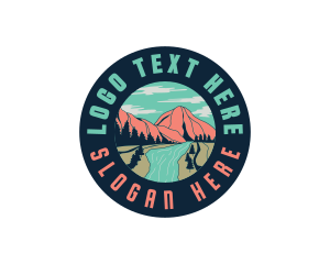 Lake - River Mountain Nature logo design