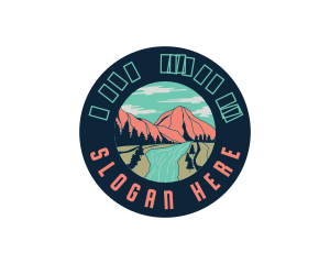 Campsite - River Mountain Nature logo design