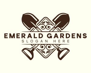 Horticulture Shovel Gardening logo design