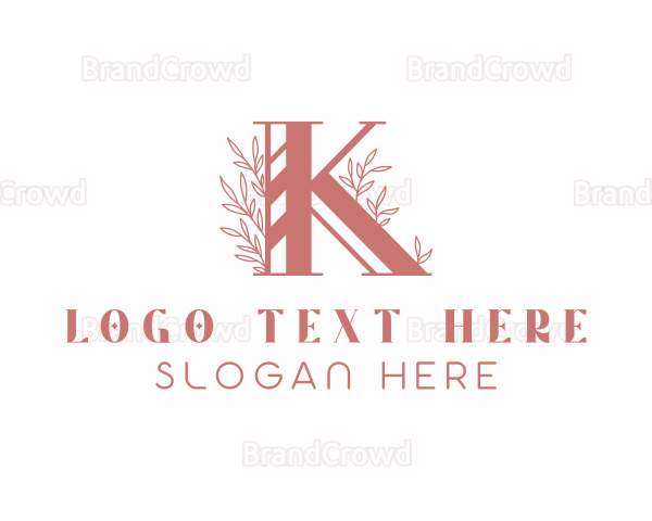 Floral Letter K Logo