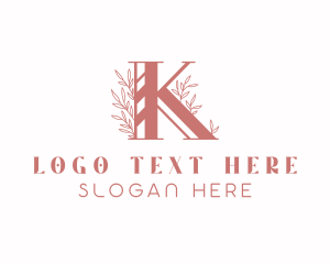 Beauty Product - Floral Letter K logo design