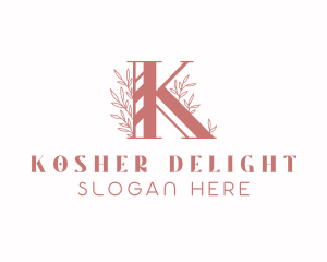 Floral Letter K logo design