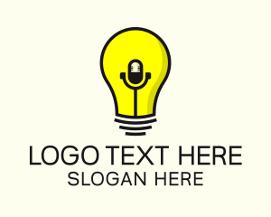 Idea - Podcast Idea Bulb logo design