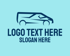 Negative Space - Blue Van Vehicle logo design