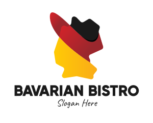 German - Germany Flag Map logo design