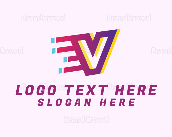 Speedy Motion Letter V Logo