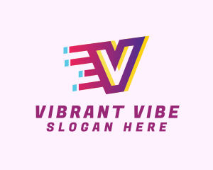 Speedy Motion Letter V logo design