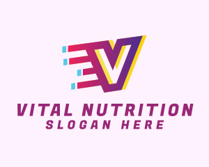 Speedy Motion Letter V logo design