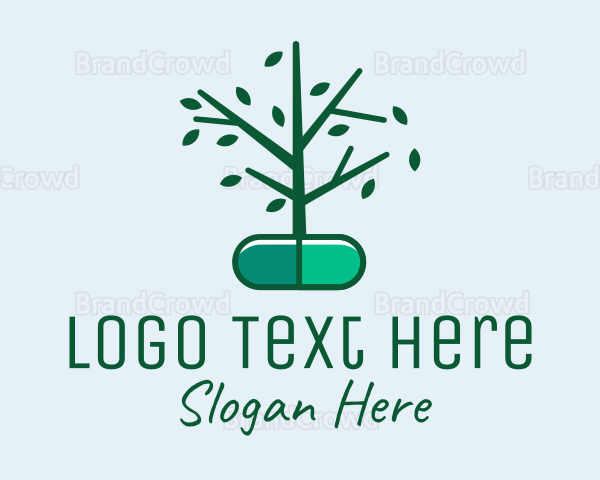 Herbal Medication Capsule Logo